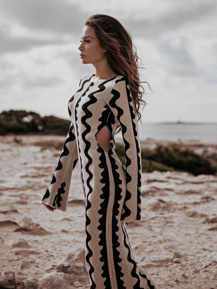 The Scribble Long Sleeve Dress